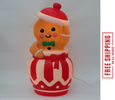 32" LIGHTED GINGERBREAD IN COOKIE JAR BLOW MOLD CHRISTMAS DECOR 07FC0E-D4 - KOEEK