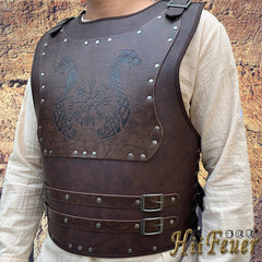 Adjustable Viking Warrior Armor Embossed Larp Outfit Medieval Vest Halloween Cos 07FC0E-D4 - KOEEK