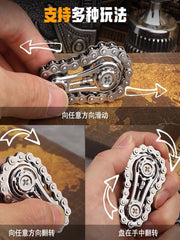Chain Gear Stainless Steel Fidget Spinner Metal Hand Spinner EDC Fidget Toy Gift 07FC0E-D4 - KOEEK