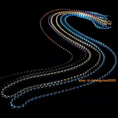 Pure Titanium 3mm Width Square Box Chain Anti-allergy Ultralight Necklace Unisex 07FC0E-D4 - KOEEK
