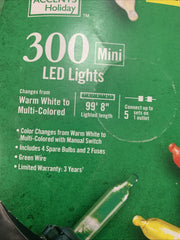 HOME ACCENTS 300 COLOR CHANGING WHITE MULTICOLOR LED 2X BRIGHT STRING LIGHTS WHITE - KOEEK