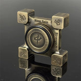 Brass Hand Spinner Retro Mahjong Pattern Poker Pattern EDC Fidget Spinner Toys 07FC0E-D4 - KOEEK