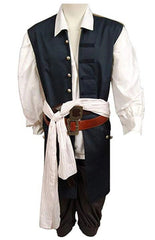 Pirates of the Caribbean Cosplay Jack Sparrow Full Suit Costume Outfit Coat Hot 07FC0E-D4 - KOEEK