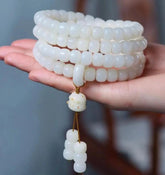 108 Gradual Change Lotus Bracelet Bodhi Bracelet Necklace Rosary 07FC0E-D4 - KOEEK