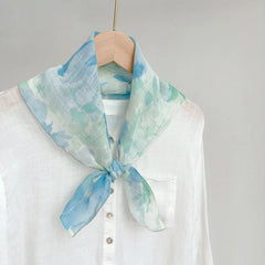 Womens Linen Floral Print Necktie Bandana Thin Neckerchief Scarf Accessory 07FC0E-D4 - KOEEK