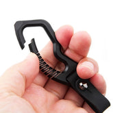 EDC Titanium Alloy + Leather Keychain Carabiner Waist Hanging Pendant Crowbar 07FC0E-D4 - KOEEK
