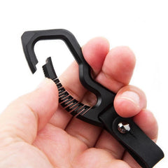 EDC Titanium Alloy + Leather Keychain Carabiner Waist Hanging Pendant Crowbar 07FC0E-D4 - KOEEK