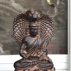 Vietnamese Agarwood Carved Buddha Vairocana Figurine Wooden Sculpture Home Decor 07FC0E-D4 - KOEEK