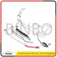 Left Driver LH Front Bumper Lip Black Trim Fit For 2017-2019 Mercedes X253 GLC 07FC0E-D4 - KOEEK
