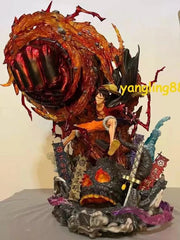 Anime Figure Flame Emperor Luffy Monkey D Luffy PVC Statue Model Light up 60cm 07FC0E-D4 - KOEEK