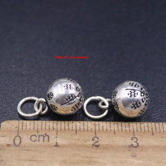 2pcs 925 Sterling Silver Small Bell Pendant 17m L Wholesale Make a sound 07FC0E-D4 - KOEEK
