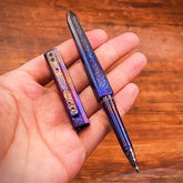 EDC Titanium Meteorite Pattern Pocket Ballpoint Pen Office Signature Stationery 07FC0E-D4 - KOEEK