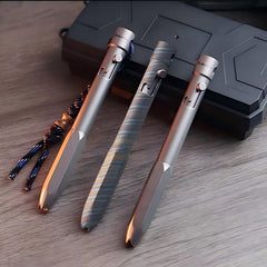 EDC Titanium Ballpoint Pen Signature Writing Pen Multifunction with Lanyard 07FC0E-D4 - KOEEK