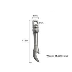 Mini Titanium Keychain Pry Bar Crowbar Bottle Opener Necklace Pendant Multi EDC 07FC0E-D4 - KOEEK
