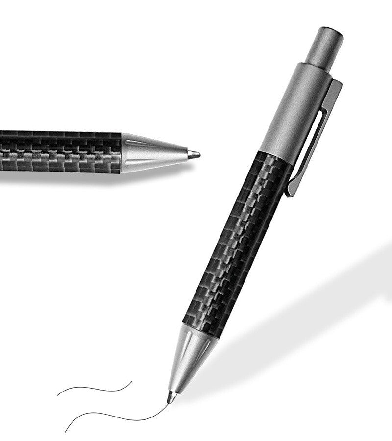 EDC Titanium Alloy Carbon Fiber Ballpoint Pen Business Signature Rollerball Pen 07FC0E-D4 - KOEEK