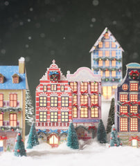 Anthropologie Light-Up Holiday Village Pink Blitzen Bakery Emily Taylor 2024 ANTHROPOLOGIE - KOEEK