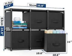 6 Cube Storage Rack, Wardrobe Storage Rack, and Storage Shelf 07FC0E-D4 - KOEEK