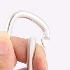 Hiking Carabiner D-Ring Snap Clip Hook Buckle Keychain Keyring Silver Tone 5pcs 07FC0E-D4 - KOEEK