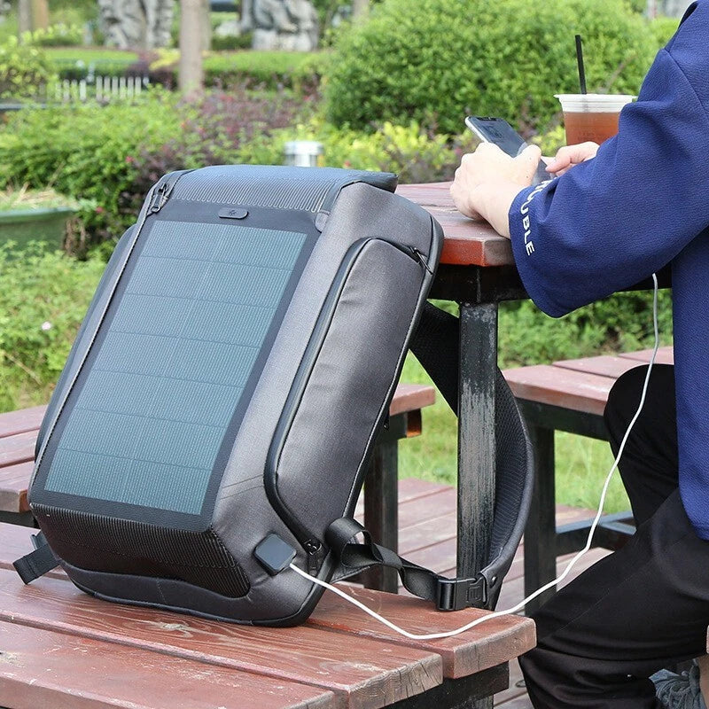 Men's Kingsons Beam Backpack Security Travel Bag Solar Panel Charging Efficiency 07FC0E-D4 - KOEEK