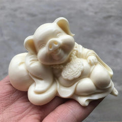 8x4.5x5cm Zodiac Pig Mini Ornament Office Home Car Decor Figurine 07FC0E-D4 - KOEEK