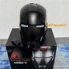 Iron Man Full Black Helmet MK5 1/1 Electronic Voice-controlled Mask Cosplay Prop 07FC0E-D4 - KOEEK