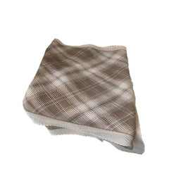 Womens Casual Plaid Pleated Head Scarf Bandana Preppy Breathable Shawl Scarves 07FC0E-D4 - KOEEK