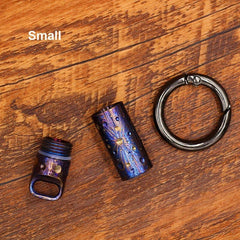 Titanium Waterproof Charm Pendant Pill Storage Container Outdoor Travel Tool 07FC0E-D4 - KOEEK