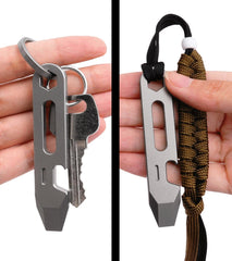 1PC Outdoor Mini Titanium Alloy Keychain Pry Bar Crowbar Opener EDC Multi Tools 07FC0E-D4 - KOEEK