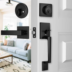 Front Door Handle and Anti-theft Lock Set,Front Door Lock SetExterior Door Locks 07FC0E-D4 - KOEEK