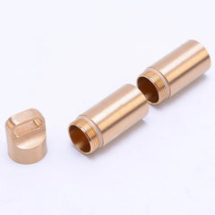 EDC Double Layer Solid Brass Survival Waterproof Key Storage pill Box Kit Tool 07FC0E-D4 - KOEEK