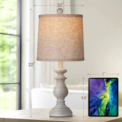 Traditional Table Lamp Set of 2, Rustic Farmhouse Table Lamps for Living Room 07FC0E-D4 - KOEEK