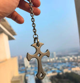 TC4 Titanium Alloy Cross Horseshoe Buckle KeyRing EDC Tool Titanium chain Suit 07FC0E-D4 - KOEEK