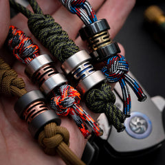 Titanium Alloy Folding Knife Handle Lanyard Bead Umbrella Rope EDC Key Tool Bead 07FC0E-D4 - KOEEK