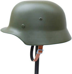 WW2 German WWII Soldier M35 Helmet Steel Material Stahlhelm Black Green Color 07FC0E-D4 - KOEEK
