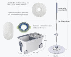 Swivel Mop Bucket Deluxe 360 Swivel Floor Cleaning System 07FC0E-D4 - KOEEK