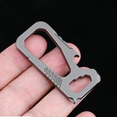 Outdoor Titanium TC4 Key Chain Carabiner Bottle Opener Portable Multi EDC Tool 07FC0E-D4 - KOEEK