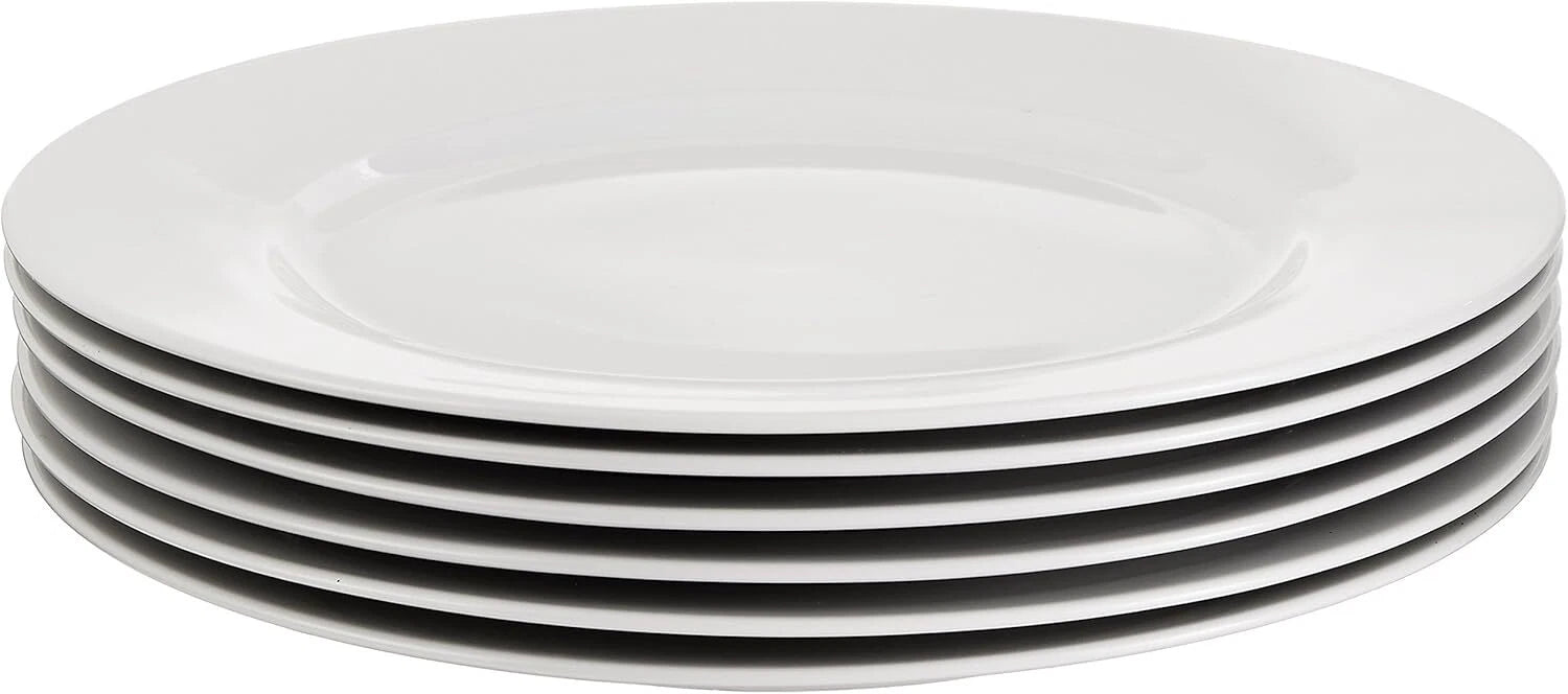 6-Piece White Dinner Plate Set, 10.5 inches 07FC0E-D4 - KOEEK