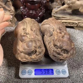 Agarwood Pixiu Figurine Pair 16cm Wood Carving Feng Shui Office Home Decor 07FC0E-D4 - KOEEK
