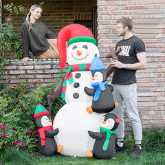 6ft / 8ft Christmas Inflatable Snowman LED Lighted Blow-up Yard Lawn Decoration 07FC0E-D4 - KOEEK