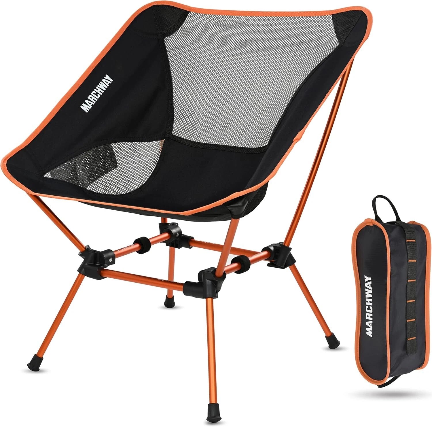 Ultralight Folding Camping Chair, Heavy Duty Portable Compact, (Orange) 07FC0E-D4 - KOEEK