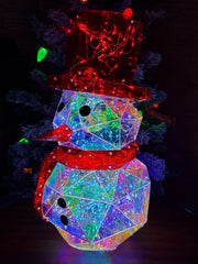 ! Prismatic Iridescent LED Light-up Snowman 16" Great Holiday Item! 07FC0E-D4 - KOEEK