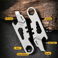 Titanium Pry Bar Crowbar Bottle Opener Wrench EDC Portable Multi Tools Outdoor 07FC0E-D4 - KOEEK