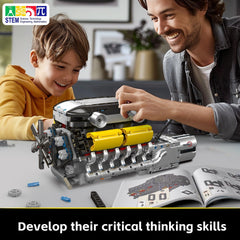 new Mould King 10202 W12 Engine Motor Adjustable Speed Building Block Toy Collector MOULD KING - KOEEK