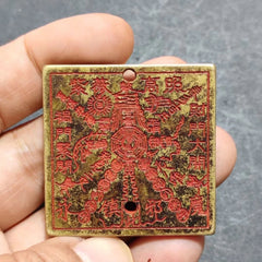 Daoist Ritual Tools Ziwei Seal Token Pendant Brass Antiqued Amulet 07FC0E-D4 - KOEEK
