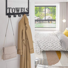 Over The Door Hooks, Towel Holder for Bathroom,Door Mount Towel Rack for Bedroom 07FC0E-D4 - KOEEK