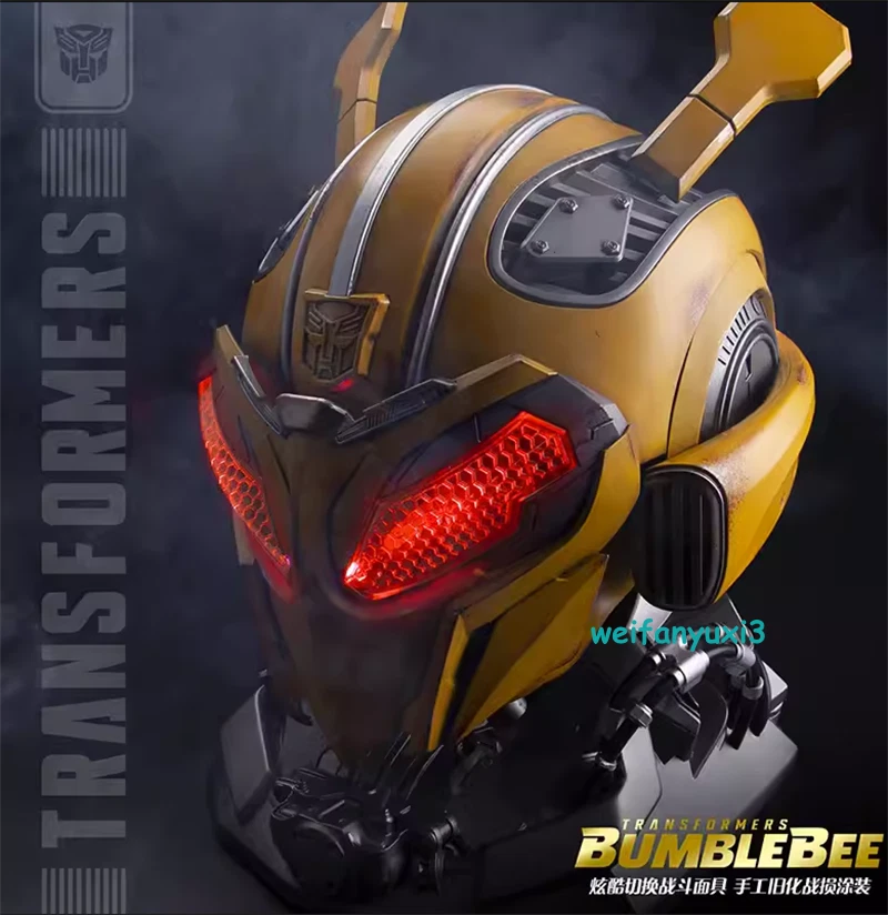 1:1 Transformer Bumblebee Voice Control Cosplay Wearable Helmet Mask W/ Base 07FC0E-D4 - KOEEK
