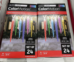 2 Sets Gemmy LightShow ColorMotion 24-Light Multi-Color Icicle LED String Light GEMMY - KOEEK