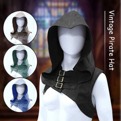 Medieval Buckle Cosplay Shoulder Armor Cloak Leather Headsuit Retro Renaissance 07FC0E-D4 - KOEEK