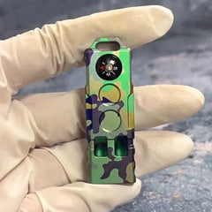 Titanium Alloy Outdoor Survival Safty Whistle Training Warning Tool with Compass 07FC0E-D4 - KOEEK
