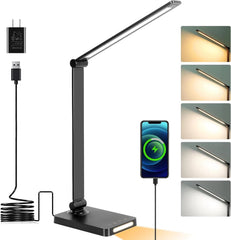 LED Desk Lamp with USB Ports,Touch Desk Lamps for Home Office with 5 Color Modes 07FC0E-D4 - KOEEK